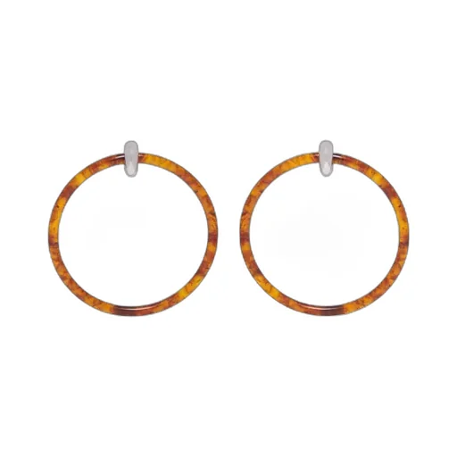 Brown Large Loop Earrings