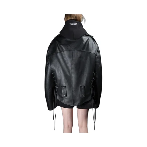 Oversized Leather Biker Jacket