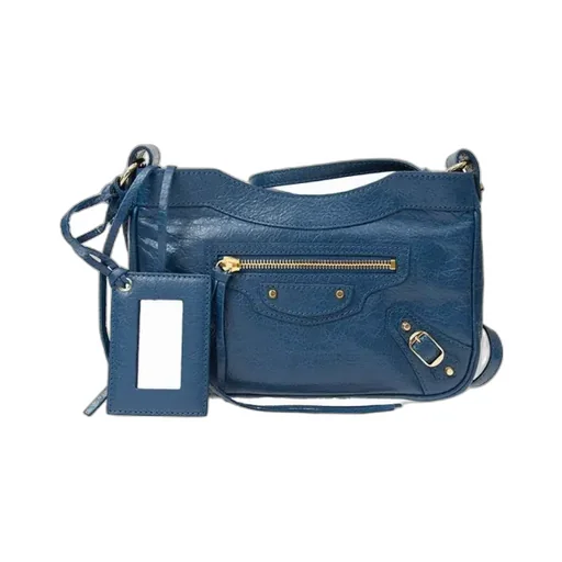 Blue Leather Handbag