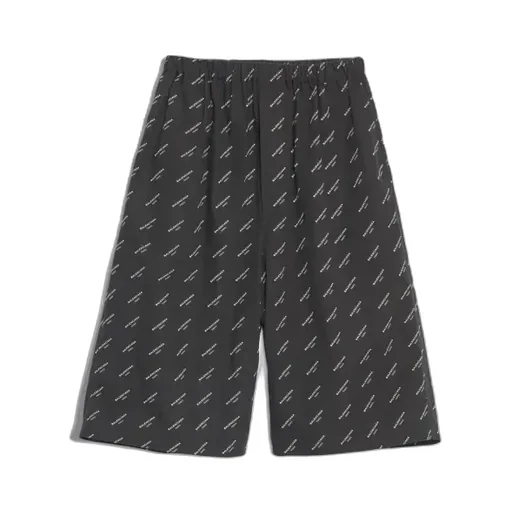 Brand Logo Flat Shorts - White/Black