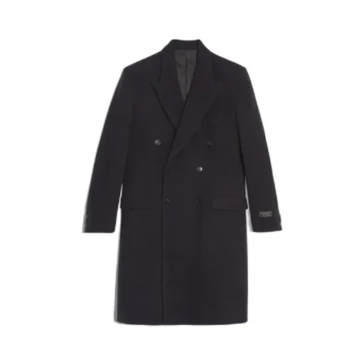 Double-Breasted Coat - Black