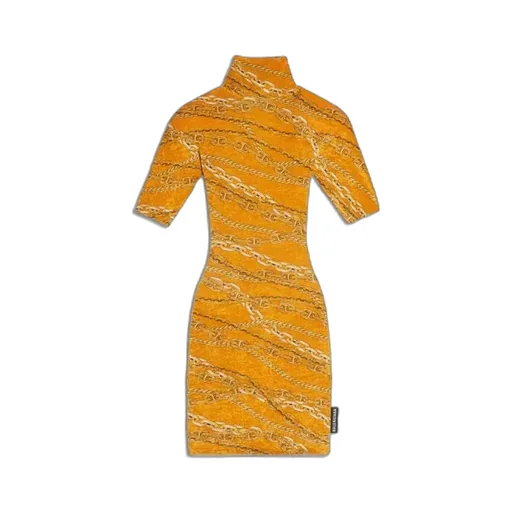 Orange Turtleneck Mini Dress
