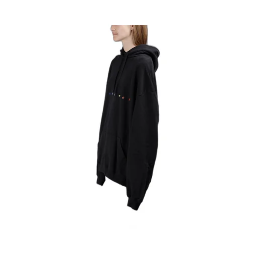 Black Embroidered Logo Hoodie