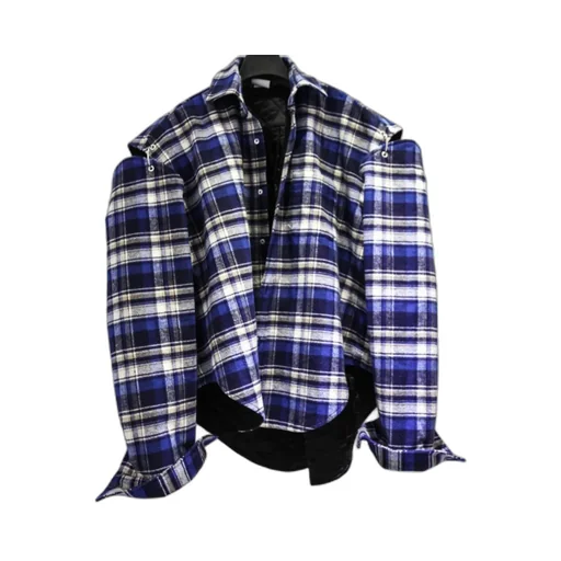 Plaid Shoulder Pads Shirt