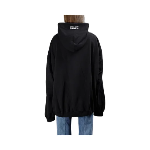 Black Embroidered Logo Hoodie