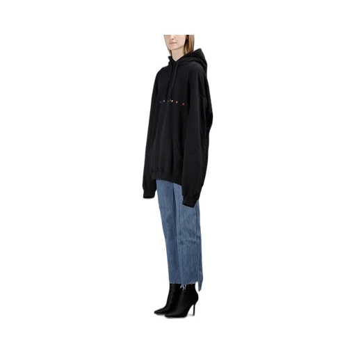 Black Embroidered Logo Hoodie