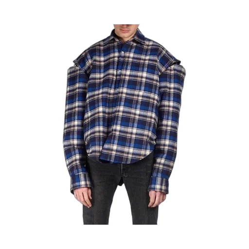 Plaid Shoulder Pads Shirt