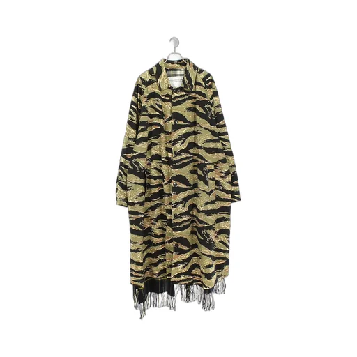 Camo Plaid Scarf Coat