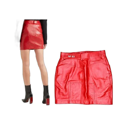 Red Leather Mini Skirt