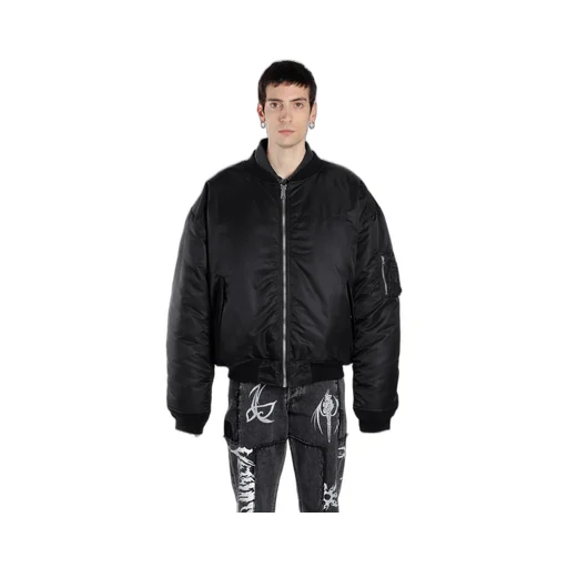 Black Oversized Bomber Jacket