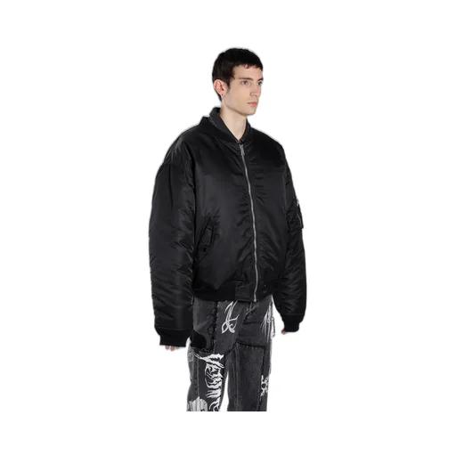 Black Oversized Bomber Jacket
