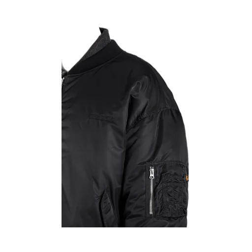Black Oversized Bomber Jacket