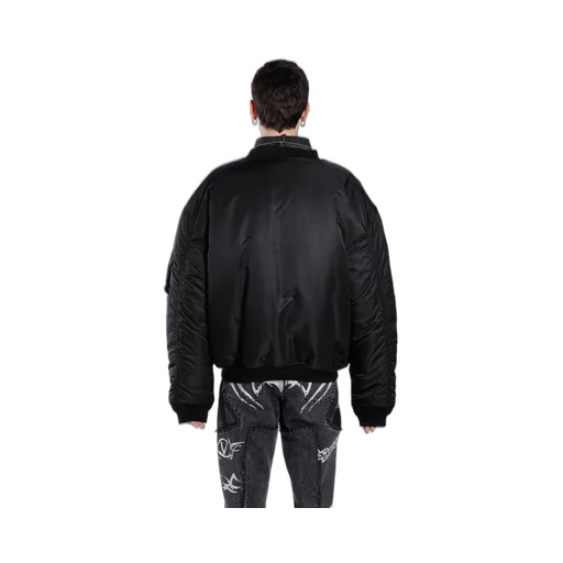 Black Oversized Bomber Jacket