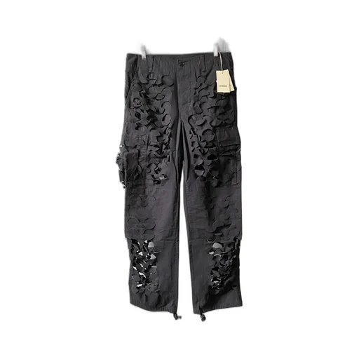 Cutout Black Cargo Pants