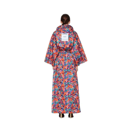 Floral Print Hooded Raincoat