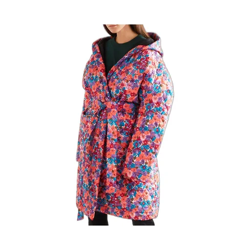 Floral Quilted Hooded Coat