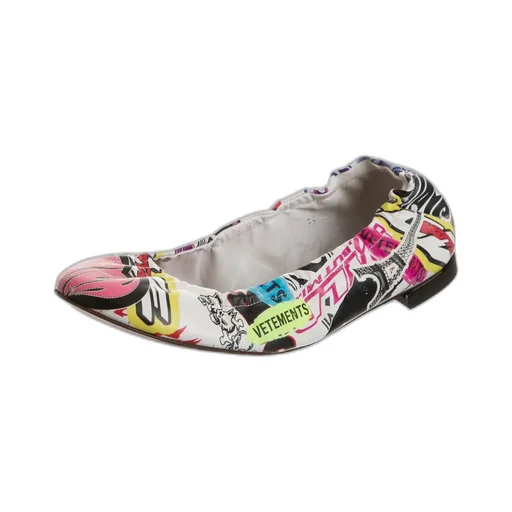 Graffiti Leather Ballet Flats