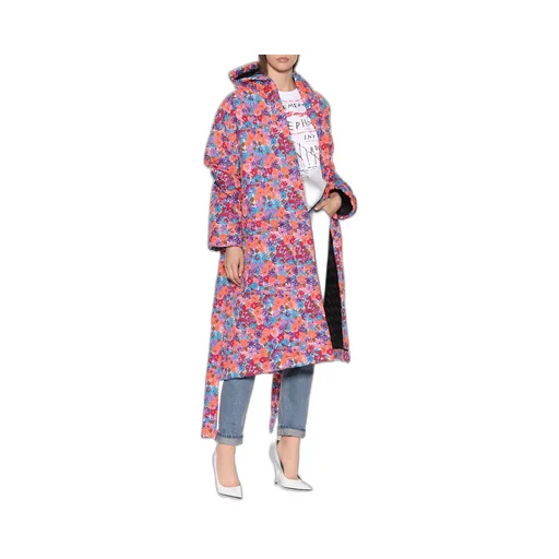 Floral Quilted Hooded Coat