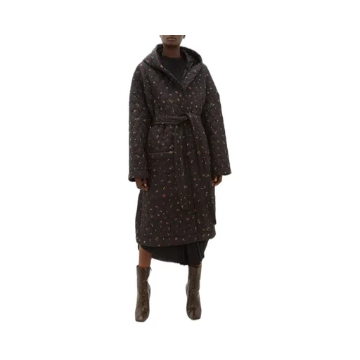 Floral Quilted Hooded Coat