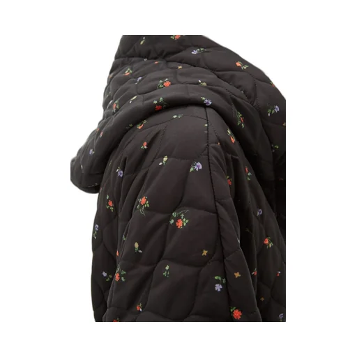Floral Quilted Hooded Coat