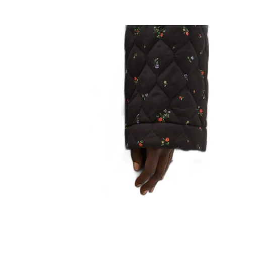 Floral Quilted Hooded Coat