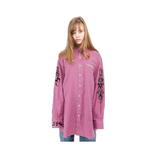 Red Tribal Checkered Shirt