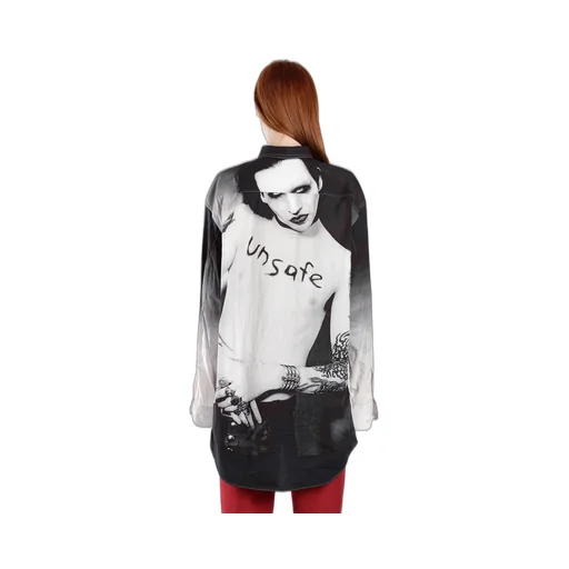 Marilyn Manson Print Button-Down Shirt