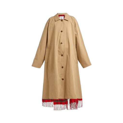 Tartan Plaid Lined Trench Coat