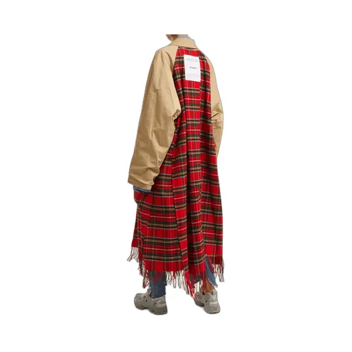 Tartan Plaid Lined Trench Coat