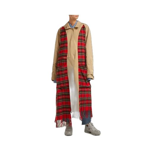 Tartan Plaid Lined Trench Coat