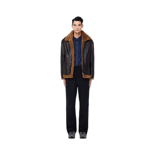 Tribal Shearling Biker Jacket