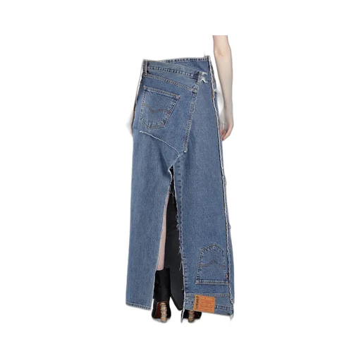 Tribal Deconstructed Maxi Denim Skirt
