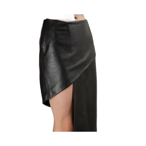 Asymmetric Leather Skirt