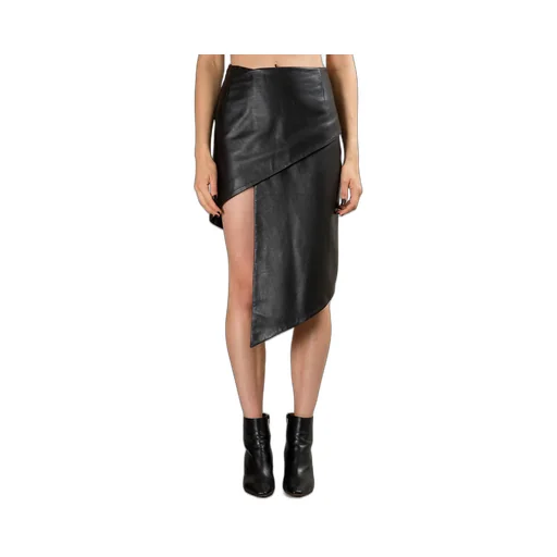 Asymmetric Leather Skirt