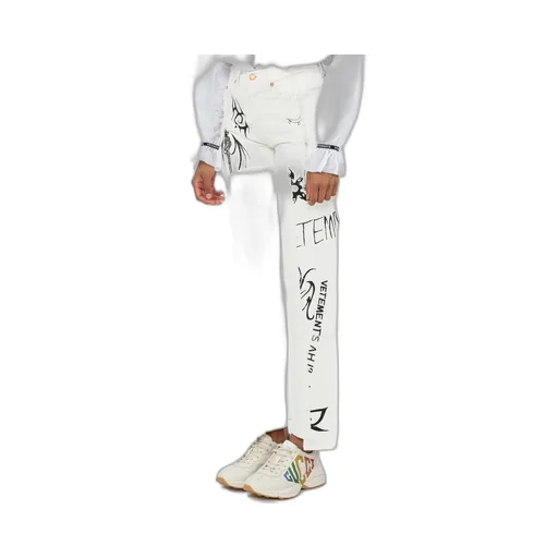 White Tribal Print Jeans