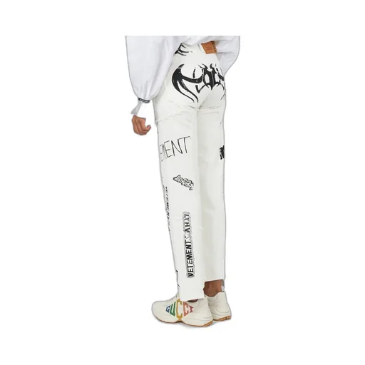 White Tribal Print Jeans