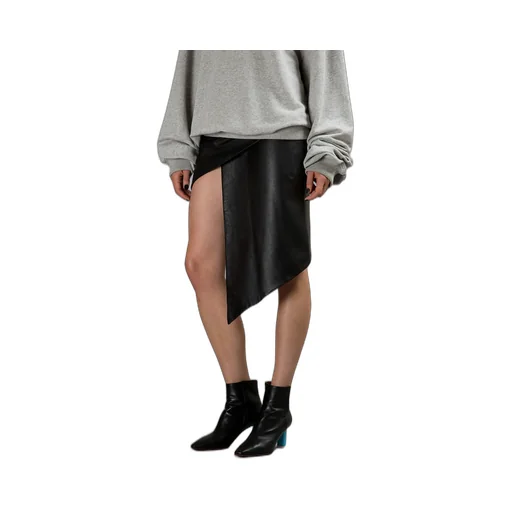 Asymmetric Leather Skirt