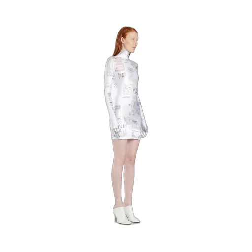 Printed Turtleneck Mini Dress