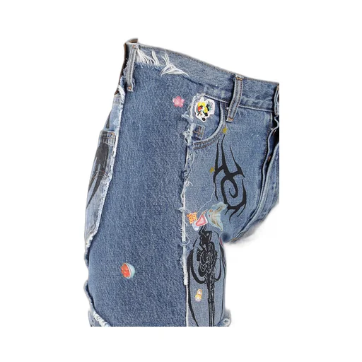 Tribal Sticker Jeans Blue