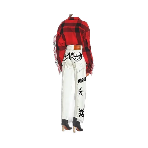 White Tribal Print Jeans