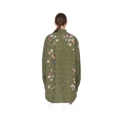 Sticker Print Button-Down Shirt