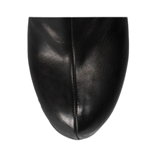 Black Leather Platform Heels