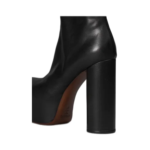 Black Leather Platform Heels