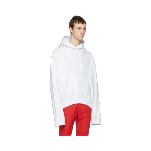 Vetements X Champion White Graphic Hoodie