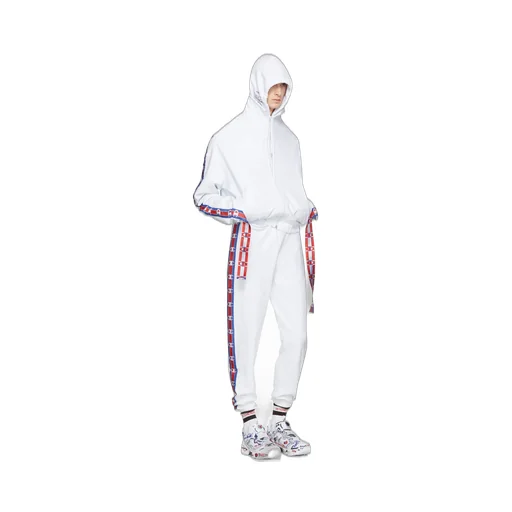 White Champion Tape Track Pants