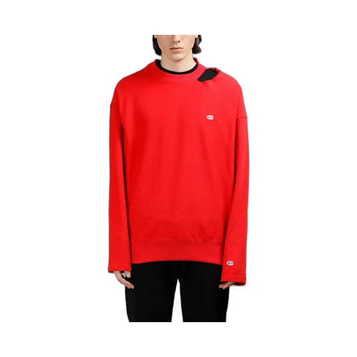 Red Open Shoulder Champion Sweatshirt