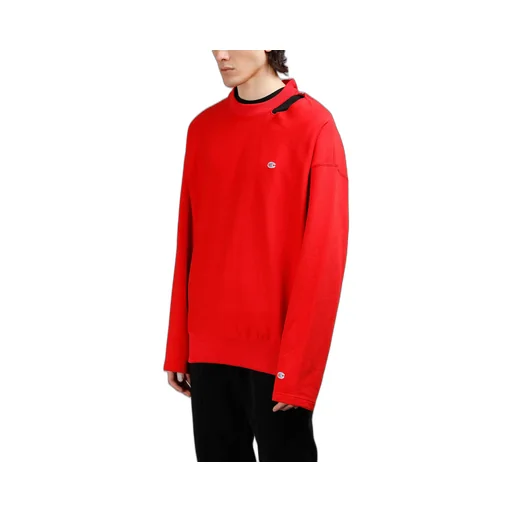 Red Open Shoulder Champion Sweatshirt