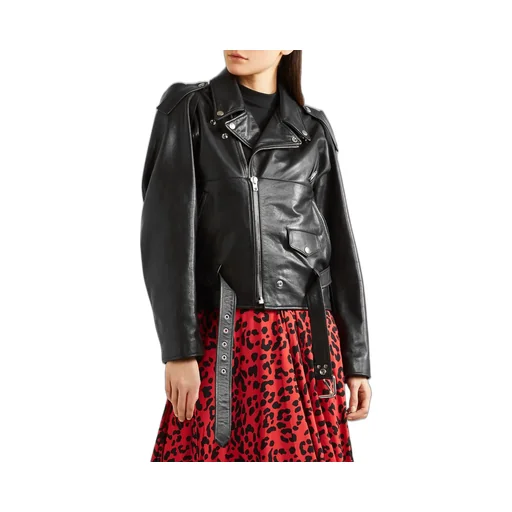 Convertible Leather Biker Jacket
