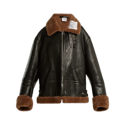 Oversized Shearling Leather Jacket