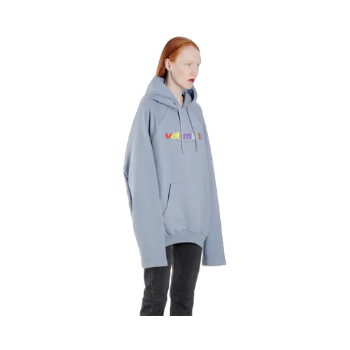 Light Blue Multicolor Logo Hoodie